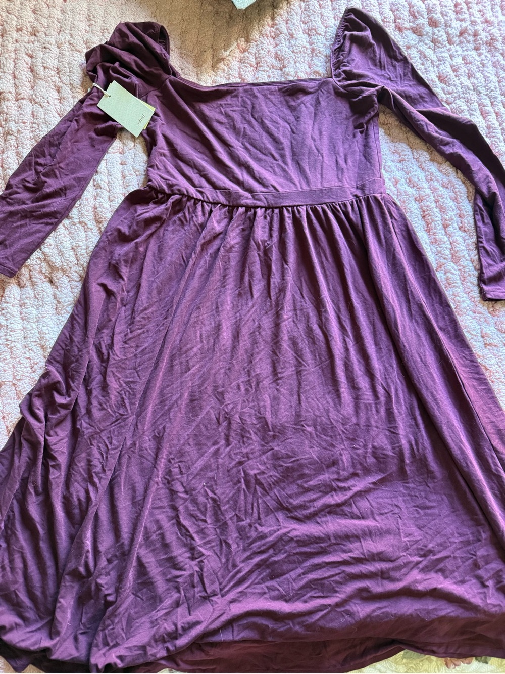 Wilfred Purple Long-Sleeve Maxi Dress